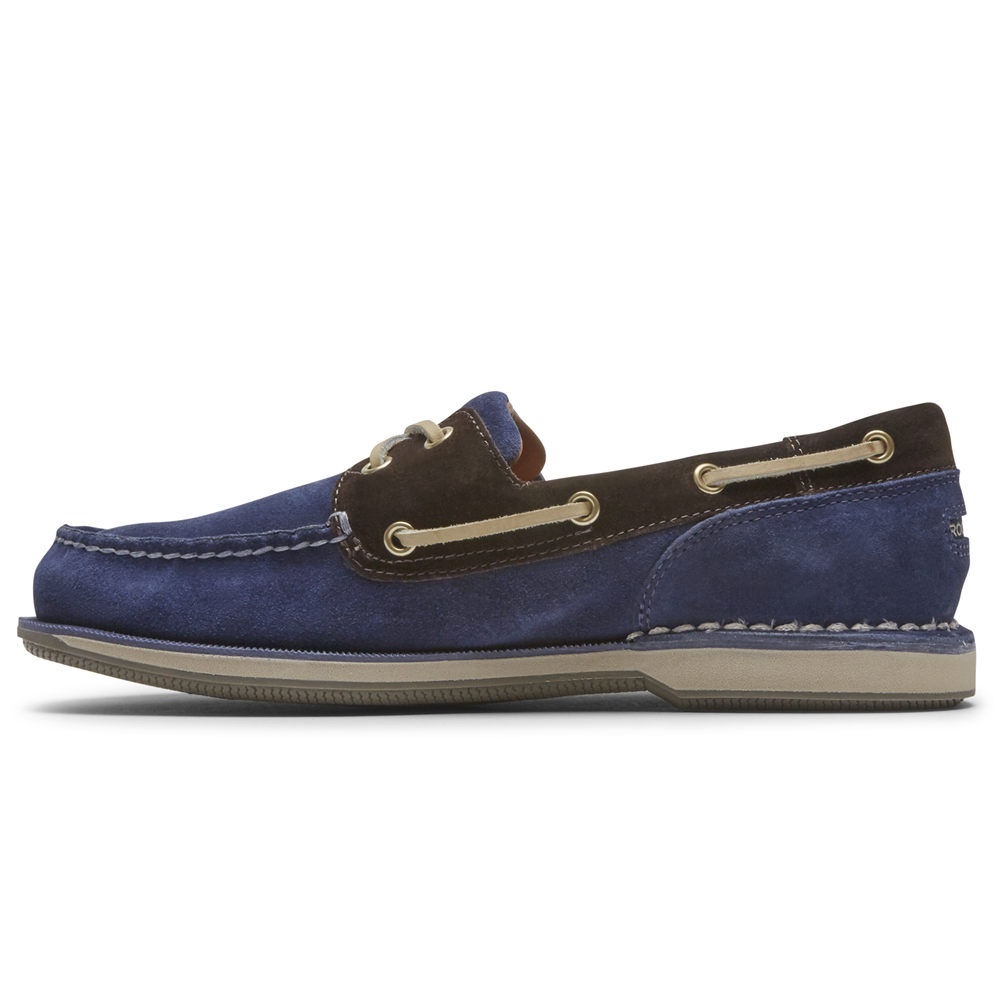 Rockport Mens Perth - Boat Shoes Blue - ZQP809276